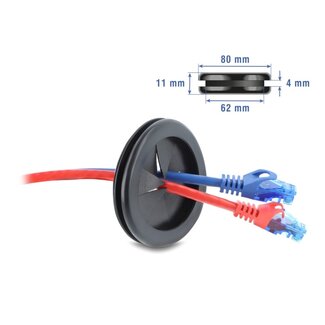 DeLOCK Delock Rubber Cable Bushing round Ø 70 mm black