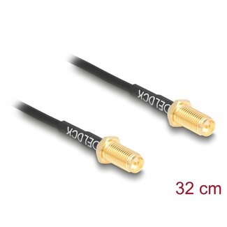 DeLOCK Delock Antenna Cable RP-SMA jack bulkhead to RP-SMA jack bulkhead RG-174 32 cm