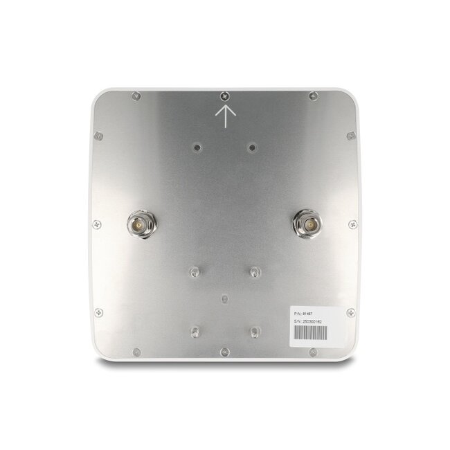 Delock 5G 3300 - 5000 MHz MIMO Antenna 2 x N jack 9 dBi directional wall and pole mounting outdoor white