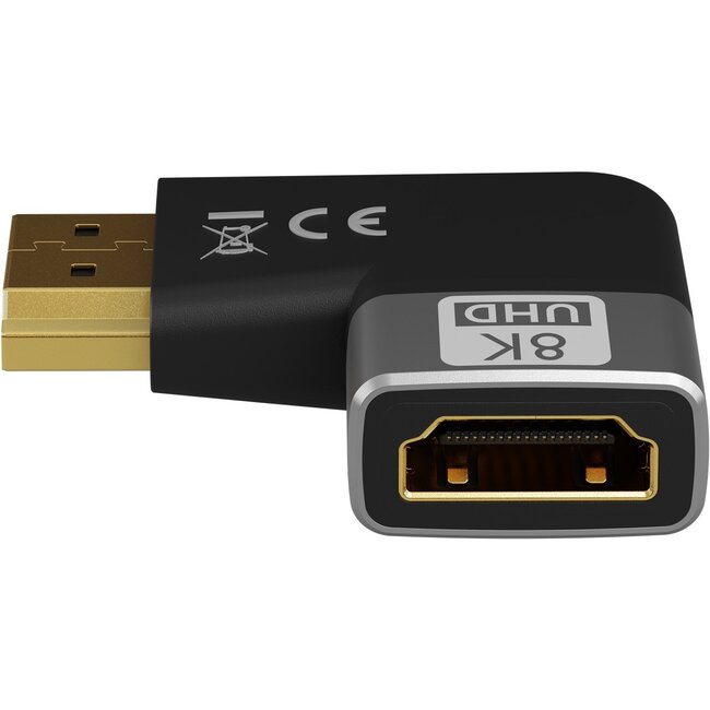 Goobay HDMI™ Angled Adapter 90° Horizontal, 8K/60Hz