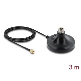 DeLOCK Delock Antenna Magnetic Base 1 x N jack to 1 x RP-SMA plug ULA100 3 m outdoor black