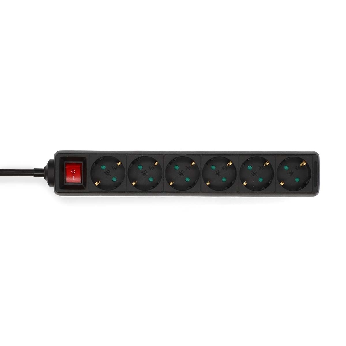 Nedis Stekkerdoos - Randaarde stekker / Type F (CEE 7/7) - 6-wegs - 1.50 m - 3680 W - 16 A - Soort aarding: Zijcontacten - 230 V AC 50/60 Hz - Hoek van stopcontact: 45 ° - H05VV-F