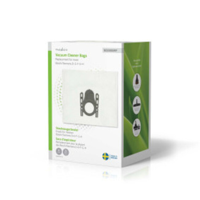 Stofzuigerzak | 8 Stuks | Synthetisch | Meest verkocht voor: Bosch / Siemens D - E - F - G - H | Wit