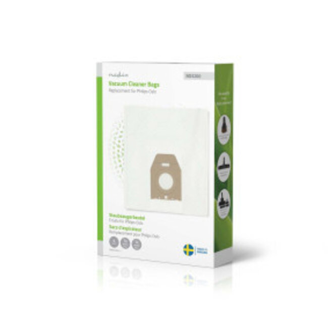 Stofzuigerzak | 4 Stuks | Synthetisch | Meest verkocht voor: Philips Oslo + | Wit