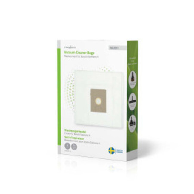 Stofzuigerzak | 4 Stuks | Synthetisch | Meest verkocht voor: Bosch / Siemens Arriva - Smiley K | Wit