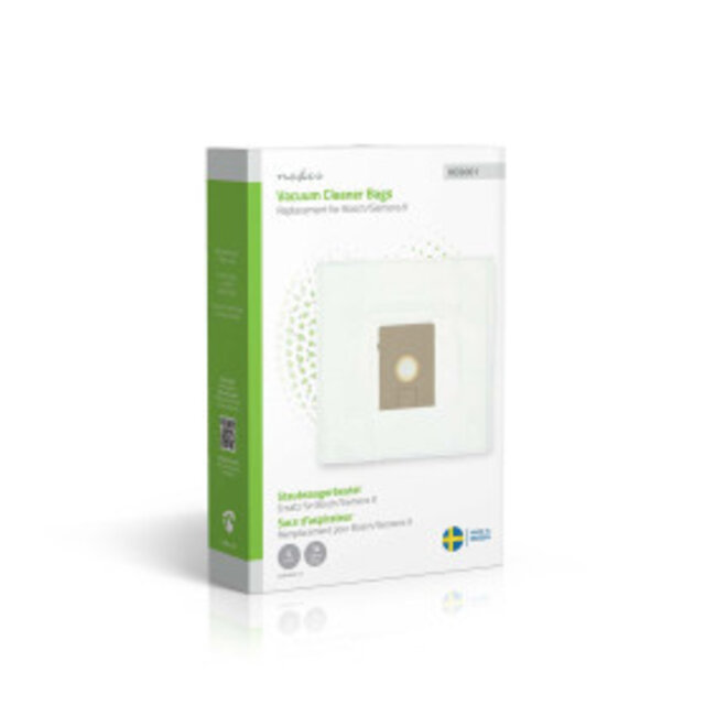 Stofzuigerzak | 4 Stuks | Synthetisch | Meest verkocht voor: Bosch / Siemens Arriva - Smiley K | Wit