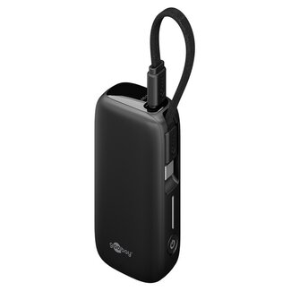 Goobay Goobay powerbank met kabel | USB-C PD 20W + USB-A QC | 5.000 mAh