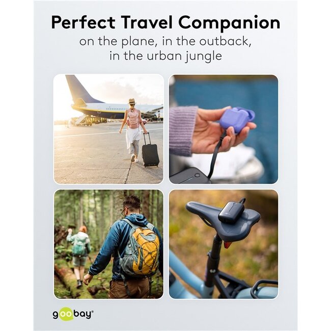 Goobay powerbank met kabel | 2x USB-C PD 20W + 1x USB-A QC | 10.000 mAh