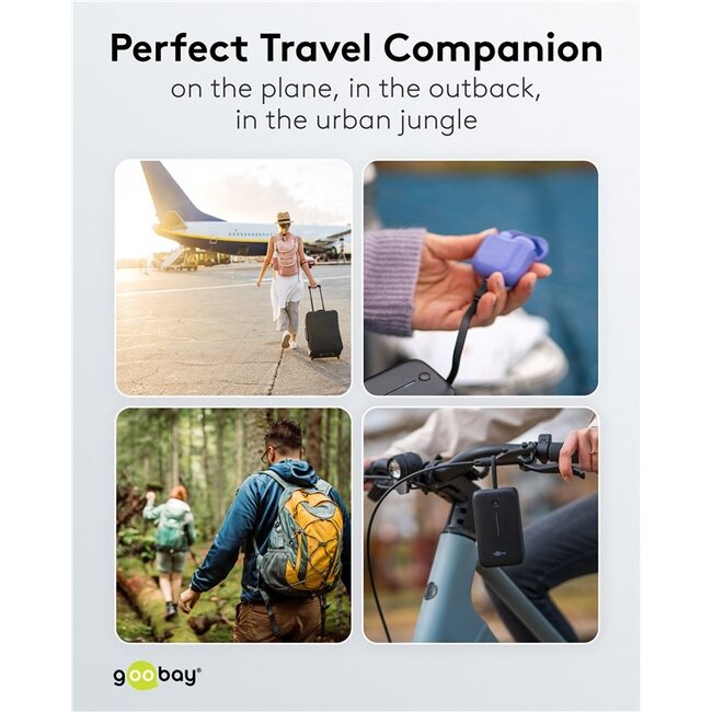 Goobay powerbank met kabel | 2x USB-C PD 20W + 1x USB-A QC | 20.000 mAh