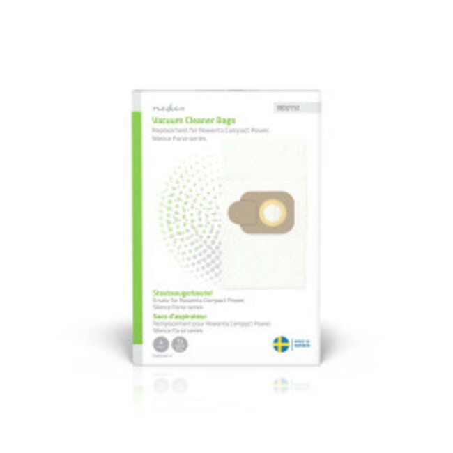 Stofzuigerzak | 4 Stuks | Synthetisch | Meest verkocht voor: Rowenta Compact Power Series / Rowenta Silence Force Series | Wit