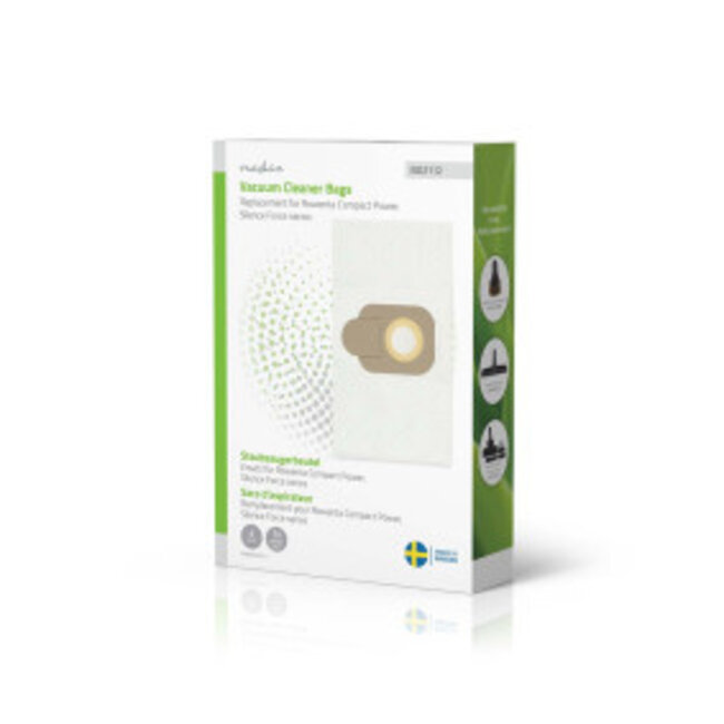 Stofzuigerzak | 4 Stuks | Synthetisch | Meest verkocht voor: Rowenta Compact Power Series / Rowenta Silence Force Series | Wit