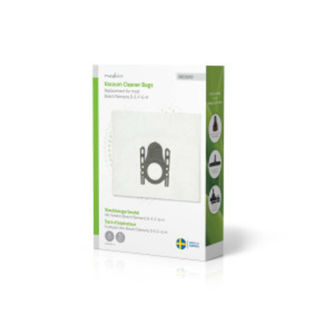 Stofzuigerzak | 4 Stuks | Synthetisch | Meest verkocht voor: Bosch / Siemens D - E - F - G - H | Wit