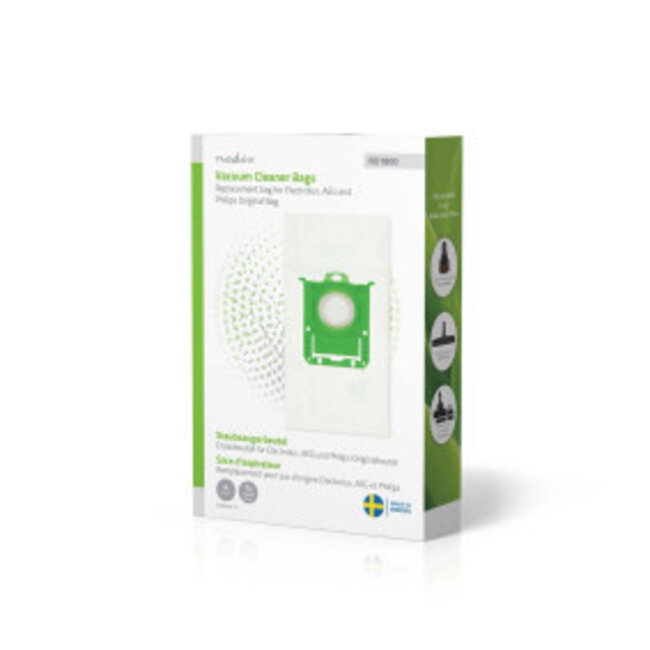 Stofzuigerzak | 4 Stuks | Synthetisch | Meest verkocht voor: Replacement for Electrolux, AEG and Philips Original Bag | Wit