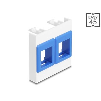 DeLOCK Delock Easy 45 Module with two Keystone Holders 45 x 45 mm, white / blue