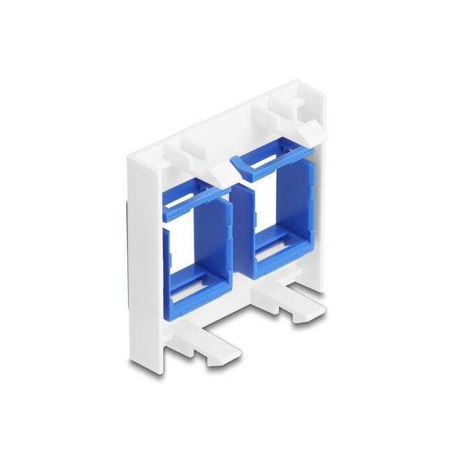 Delock Easy 45 Module with two Keystone Holders 45 x 45 mm, white / blue