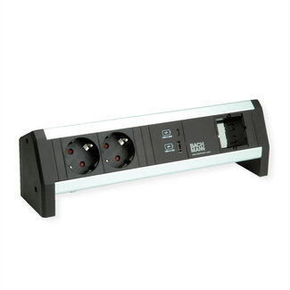 Bachmann BACHMANN DESK 2xBeschermingscontact USB A&C, USB-lader 22W 1xABD GST18