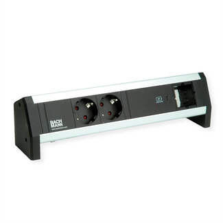 Bachmann BACHMANN DESK 2xbeveiligd contact USB C, USB Lader 60W 1xABD GST18