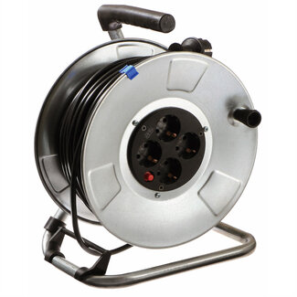 Bachmann BACHMANN plaatstalen kabelhaspel 4-f. 25m, H05VV-F 3G1,5mm, IP21