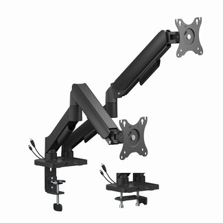 Gembird Verstelbare dubbele monitorarm met USB-poorten, 17â-32''