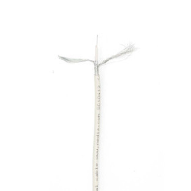 Coaxkabel op Haspel | Mini Coax | Dubbel Afgeschermd | ECA | 20.0 m | Coax | PVC | Wit | Folieverpakking