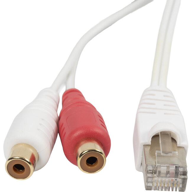 BOSSCOM RJ45 - Tulp stereo (v) kabel voor B&O | wit | 10 meter