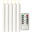 Goobay Set of 5 LED Real Wax Rod Candles, white, incl. Remote Control