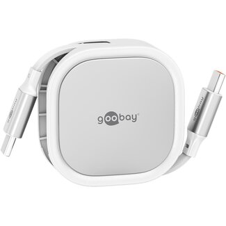 Goobay Goobay Self-Retracting USB-C™ Cable, 1 m, white;silver