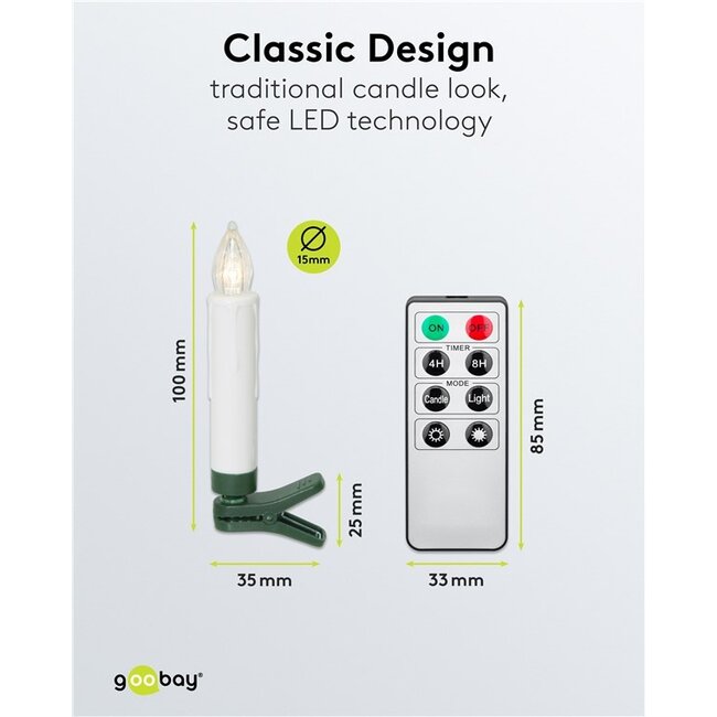 Goobay 10 Wireless LED Christmas Tree Candles