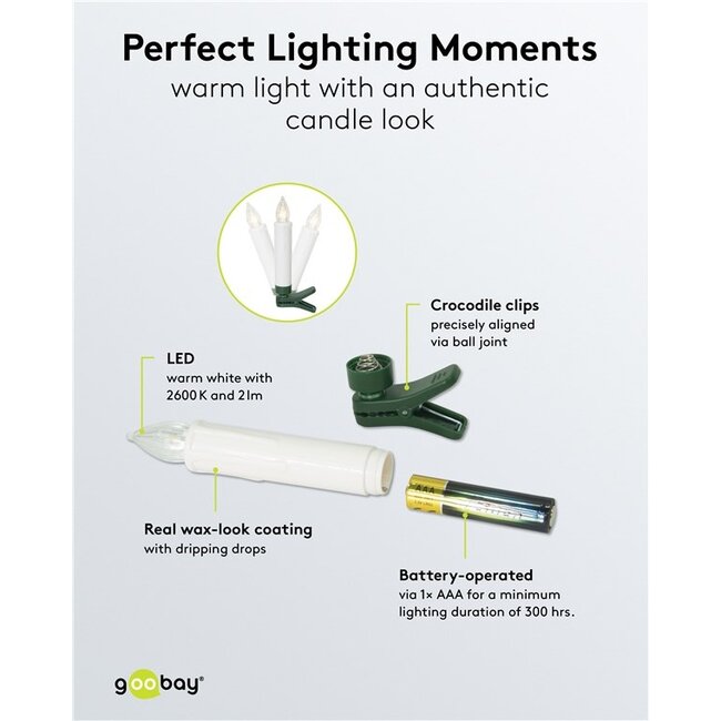 Goobay 10 Wireless LED Christmas Tree Candles