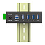 InLine® USB 3.2 Gen.1 industriële hub, 4 poorten, aluminium, met voeding