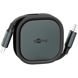 Goobay Goobay Self-Retracting USB-C™ Cable, 1 m, black;silver