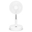 Draagbare flexibele tafel- en voetventilator van 20 cm met Li-ion batterij Wit