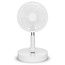 Draagbare flexibele tafel- en voetventilator van 20 cm met Li-ion batterij Wit