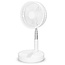 Draagbare flexibele tafel- en voetventilator van 20 cm met Li-ion batterij Wit