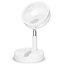 Draagbare flexibele tafel- en voetventilator van 20 cm met Li-ion batterij Wit