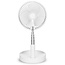 Draagbare flexibele tafel- en voetventilator van 20 cm met Li-ion batterij Wit