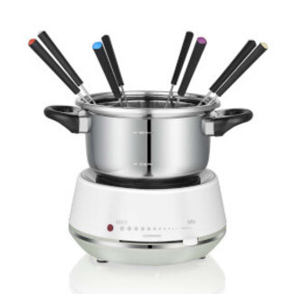 Elektrische fondue 2L 1200W Roestvrij Staal / Wit