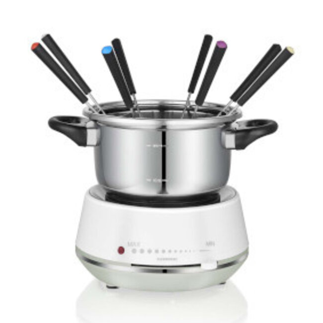 Elektrische fondue 2L 1200W Roestvrij Staal / Wit