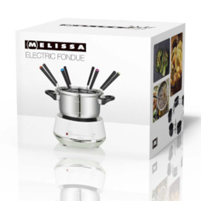 Elektrische fondue 2L 1200W Roestvrij Staal / Wit