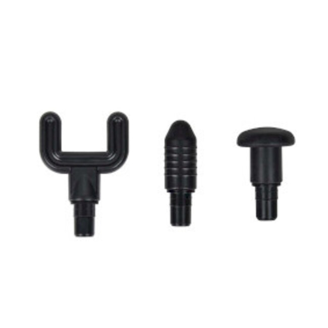 Oplaadbaar massagepistool 4 koppen Zwart