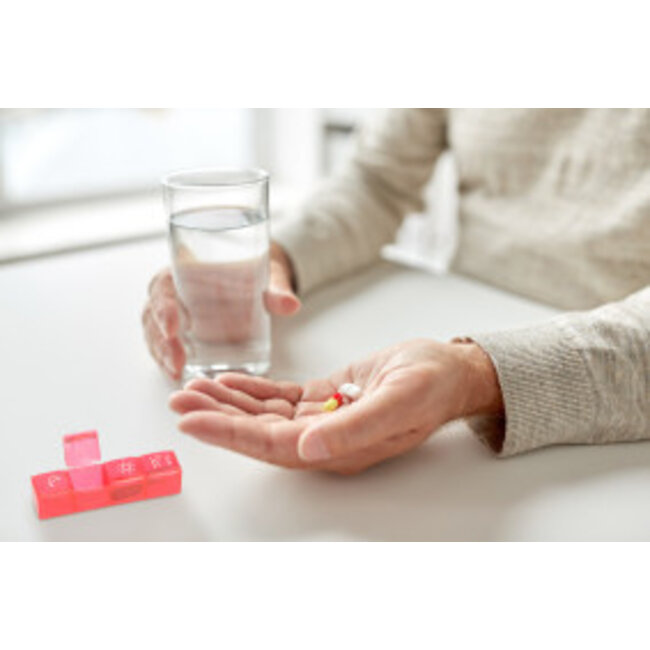 Draagbare pillenhouder