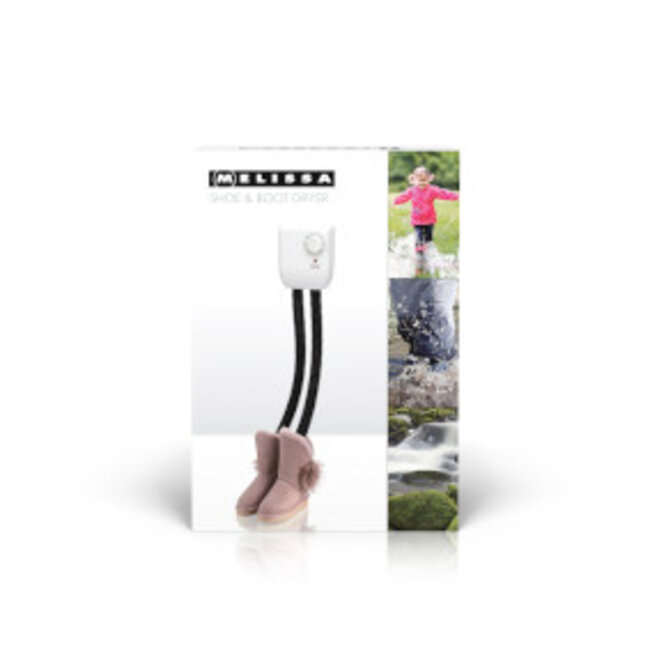 Schoendroger met twee slangen voor één paar schoenen of laarzen 250W Wit