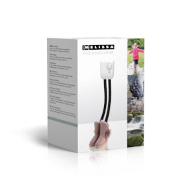 Schoendroger met twee slangen voor één paar schoenen of laarzen 250W Wit