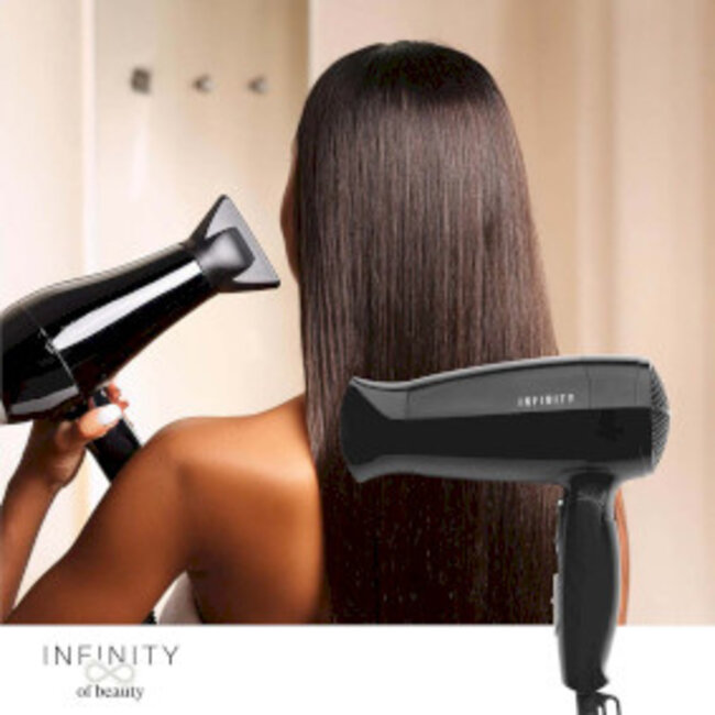 Haardroger met inklapbare handgreep 1600W Zwart