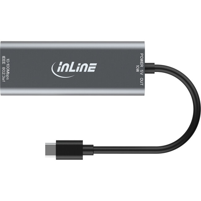 InLine® USB-C naar RJ45 PoE-adapter, overspanningsbeveiliging, 33380J