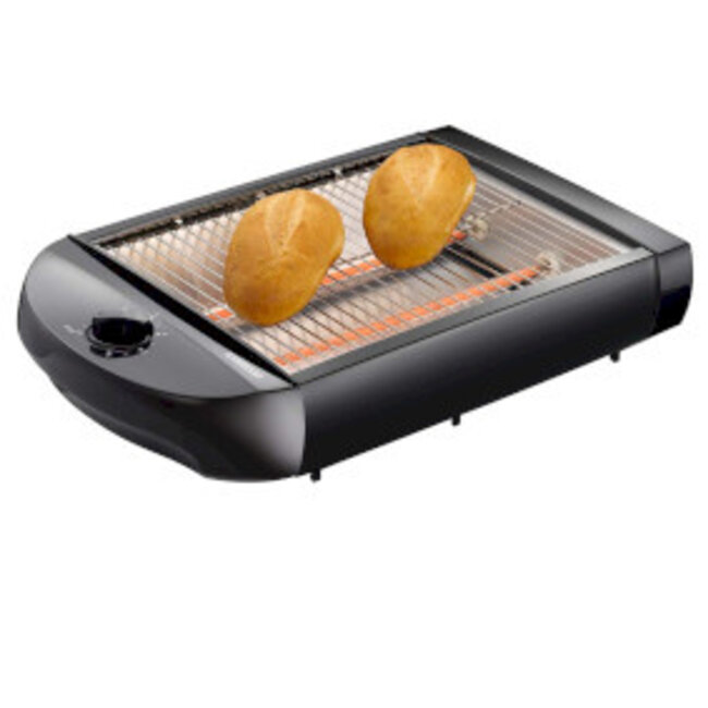 Plat broodrooster met uitneembare kruimellade 600W Zwart