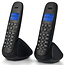 Draadloze telefoon met 2 handsets Zwart
