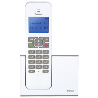 Draadloze telefoon met 1 handset Wit / Taupe