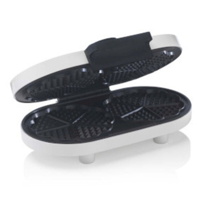 Wafelijzer dubbel hartvormig Wit