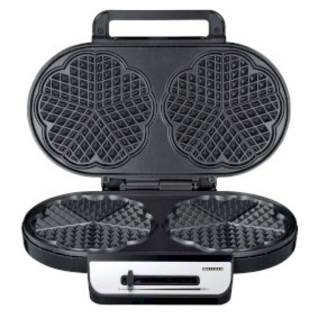 Dubbele wafelijzer 1200W Zwart / Roestvrij Staal